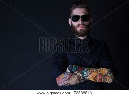 Dhipster Portrait With Black Backround