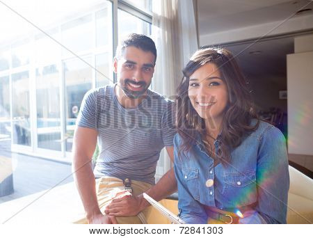 Couple Using Tablet