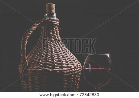 Wine Carboy And Wine Glass