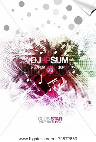 Disco Party Poster Background Template - Vector Illustration