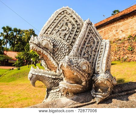 Statue Infront Of Buddhist Temple