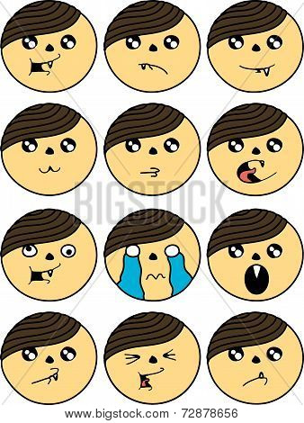 Emoticon face set