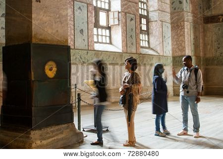 People inside Hagia Sophia