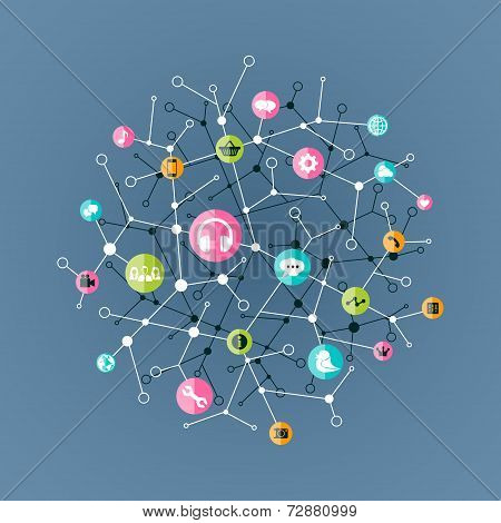 Software Business and Social Media Concept. Modern info graphic template and Creative logo Applicati