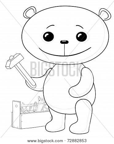 Toy bear worker, contours