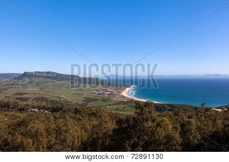 Bolonia Beach, Morroco Mountain In Background