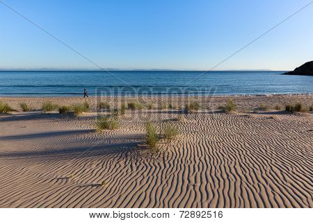 Geometric Patterns In Sand At  Beach