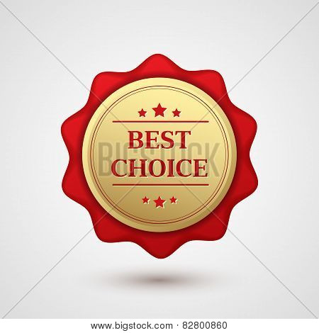 Set of Gold red best choice badge