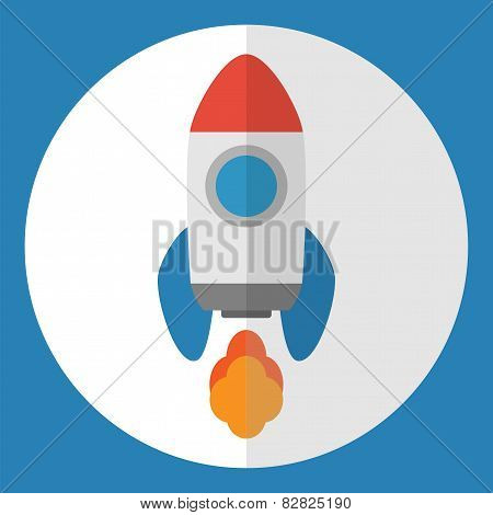 Space Roket  Icon.  Start Up Concept Symbol.