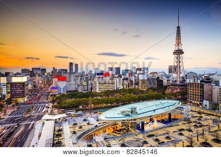 Nagoya, Japan city skyline at the tower.