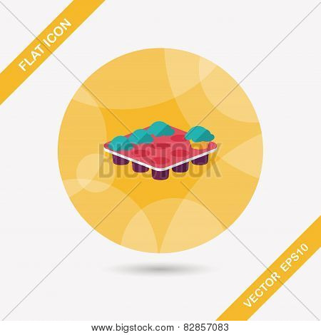 Kitchenware Baking Plate Flat Icon With Long Shadow,eps10