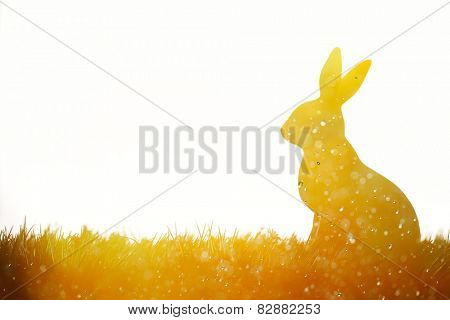 Easter bunny on meadow,Multi exposure.