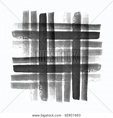 Watercolor Vector Pattern, Hand Drawn Brush Textured Image Paint