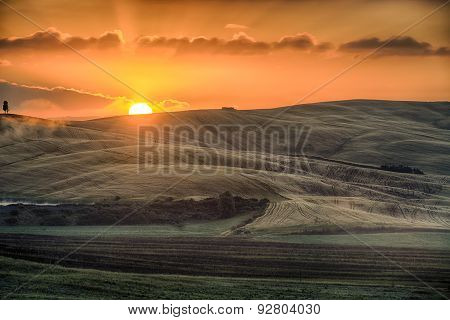 Sunrise Over The Crete Senesi