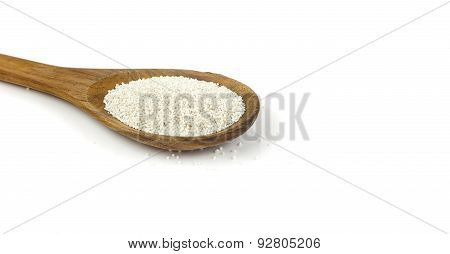 Spoon Of Small Tapioca Pearls Flour