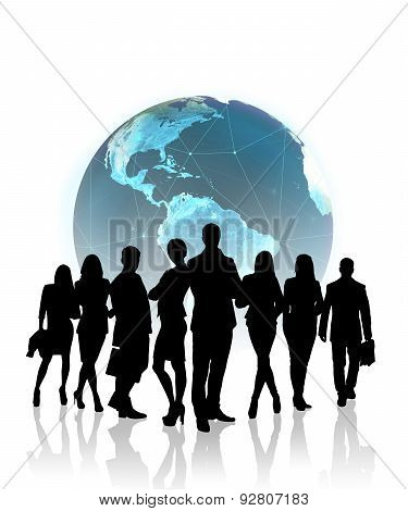 Global business, silhouettes