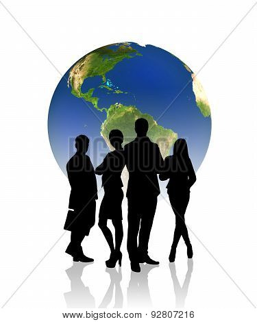 Global business, silhouettes