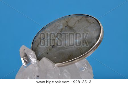 Labradorite On Rock Crystal