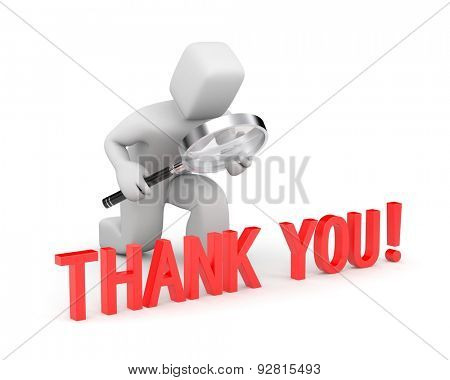 Man studies word - thank you!