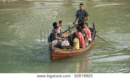 River Transportation At The Rakhine State In Myanmar