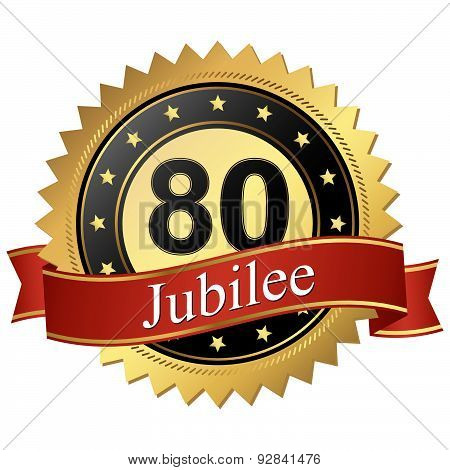 Jubilee Button With Banners - 80 Years