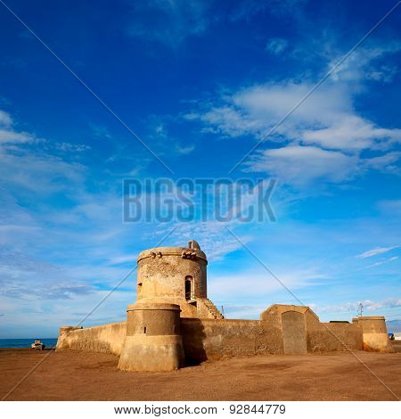 Almeria Cabo de Gata tower Torreon in San Miguel Beach at Spain