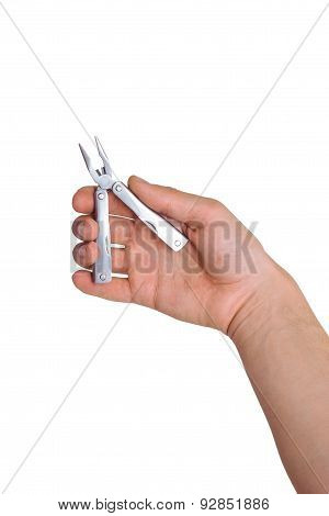 Multitul In Hand On White Background