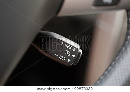 Car interior with light switch