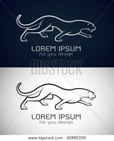Vector Image Of An Panther Design On White Background And Dark Blue Background, Logo, Symbol