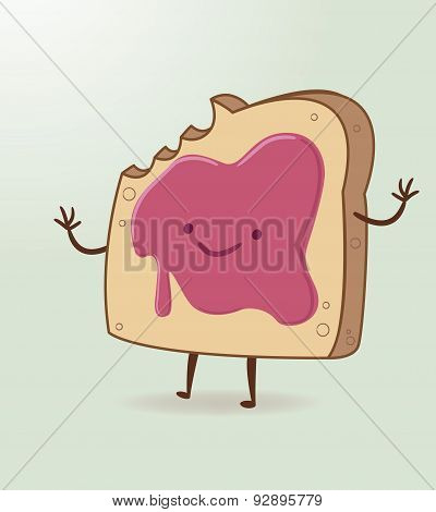 Toasted bread with marmelade