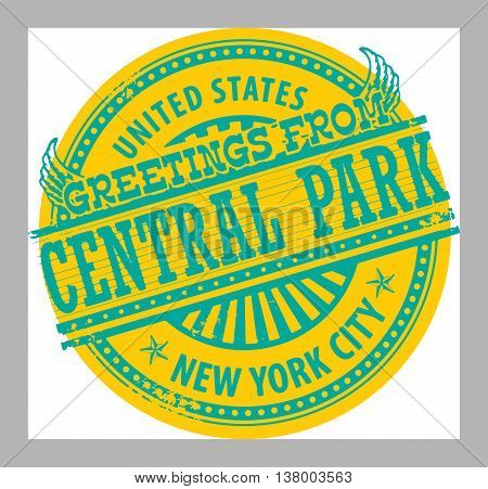 Grunge rubber stamp with text Greetings from Central Park, New York City, vector illustration