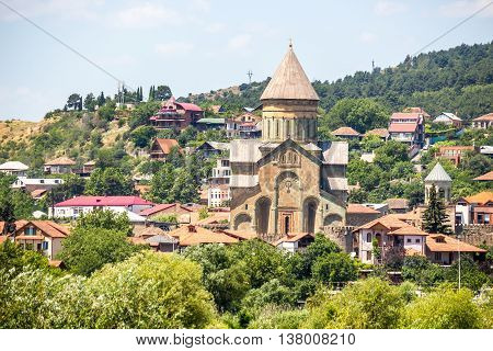 View to Svetitskhoveli from the opposite side of river.
