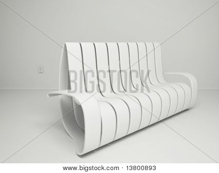 rendu 3D de la salle vide avec un canapé et Outlet - Variations plus dans mon portefeuille