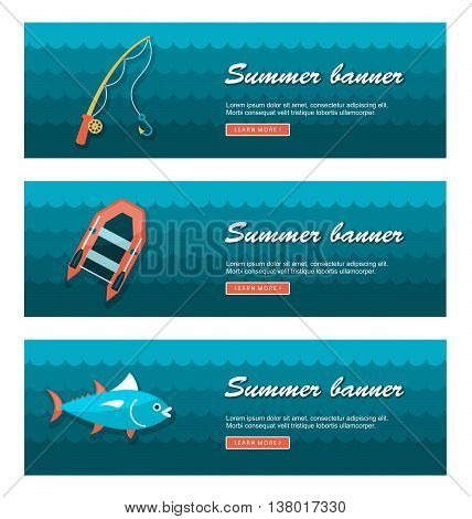 Travel and vacation vector banners. Summertime. Holiday eps 10