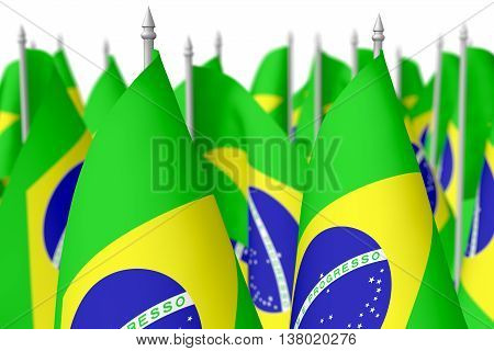 Many Small Brazilian Flags, Selective Focus
