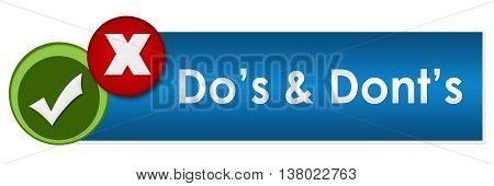 Dos and donts concept image with text and related symbols.
