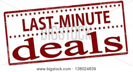 Rubber stamp with text last minute deals inside vector illustration