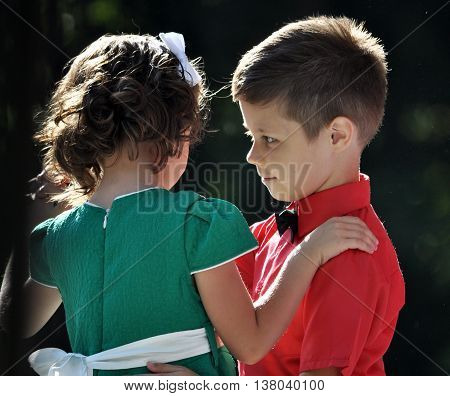 CHORTKIV - Ternopil - Ukraine - July 12 2015. Day of Chortkiv. On stage at the park to the audience are the children from the local kindergarten.