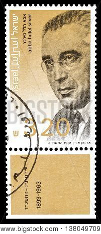 ISRAEL - CIRCA 1981 : Cancelled postage stamp printed by Israel, that shows Abba Hillel Silver.
