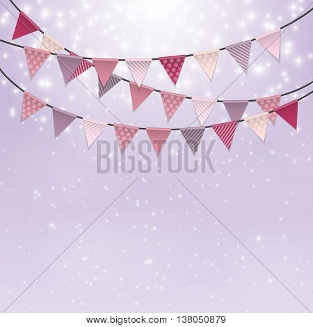 Party Background with Flags Vector Illustration. EPS10