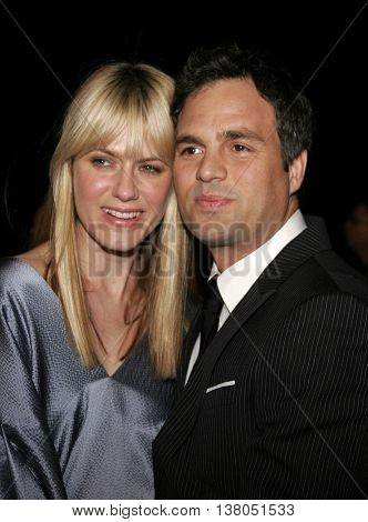 Mark Ruffalo and Sunrise Coigney at the Los Angeles premiere of 'Zodiac' held at the Paramount Pictures Studios in Hollywood, USA on March 1, 2007.