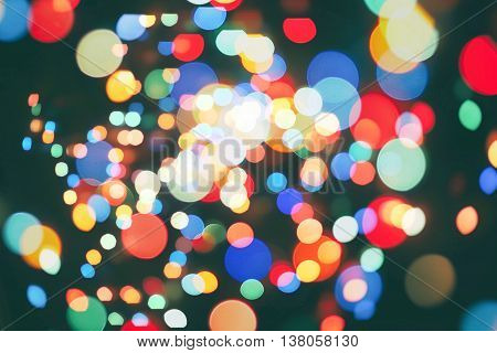 Twinkly Lights and Stars Christmas Background .