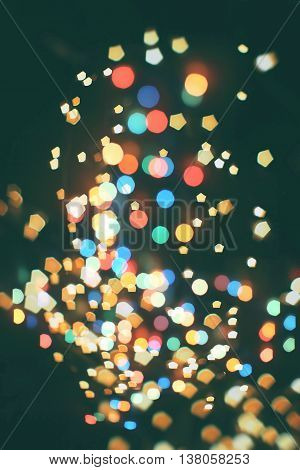 Twinkly Lights and Stars Christmas Background .