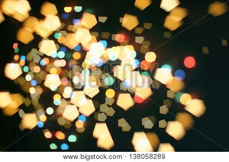 Twinkly Lights and Stars Christmas Background .
