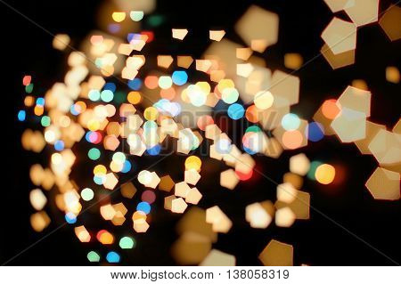 Twinkly Lights and Stars Christmas Background .
