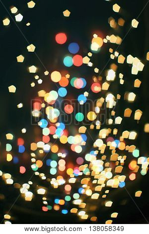 Twinkly Lights and Stars Christmas Background .