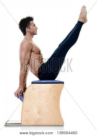 man fitness pilates exercices isolated