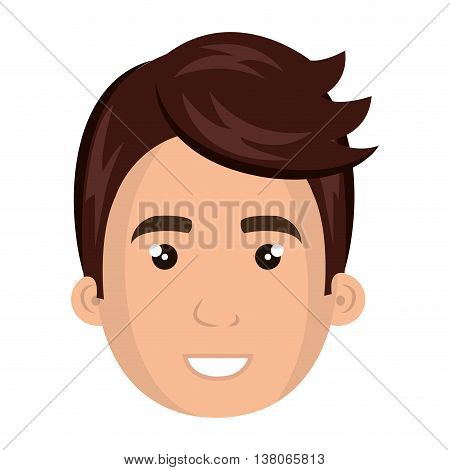 Young male with pompadour cartoon design, vector illustration graphic icon.
