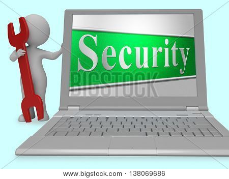 Security Secure Represents Protect Encrypt And Protected 3D Rendering