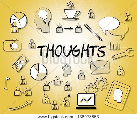 Thoughts Icons Represents Idea Reflection And Sign